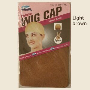 🦋3For$20🦋 NWT 2pc set of Deluxe Stretch Mesh Wig Caps -Brown